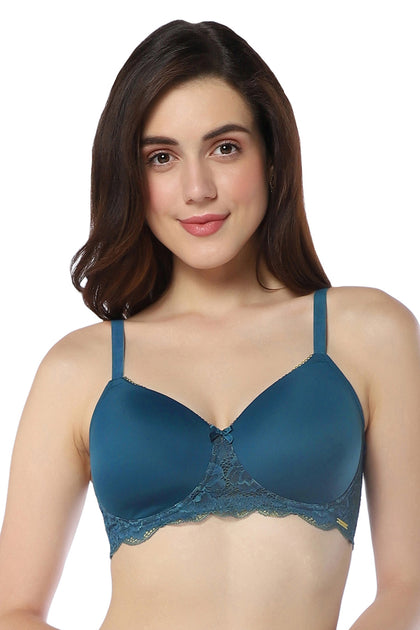 Buy Amante Padded Wired Demi Coverage Push Up Bra - Bottle Green