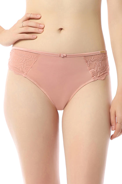 Buy Amante Solid Mid Rise Hipster Panty- Sandalwood - Nude online