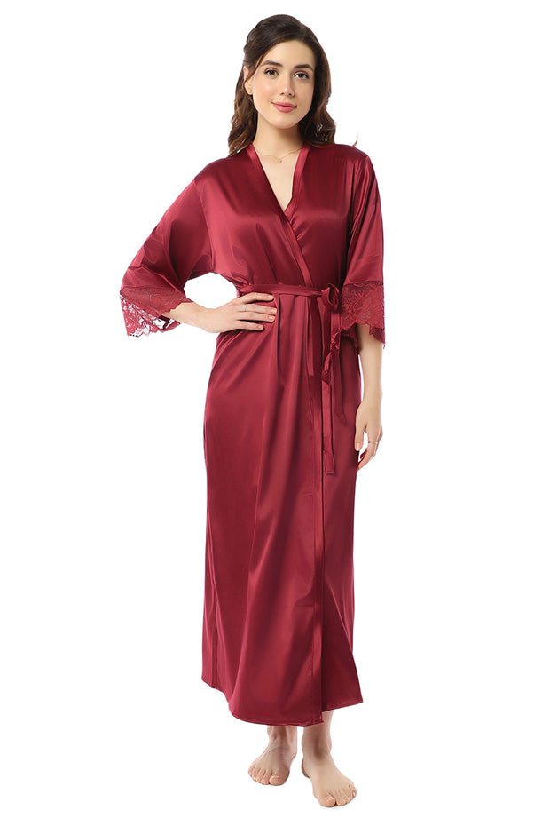 Eternal Bliss Long Robe S / Rio Red - amanté Sleepwear