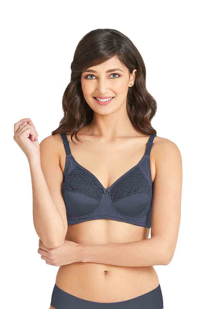 Amante Women Padded Non Wired Full Coverage Seamless Essential Wirefree  T-Shirt Bra (36B, Midnight Blue)