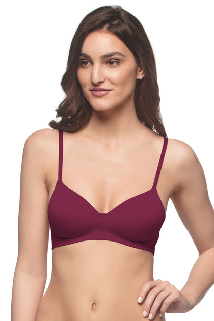 Buy Amante Cotton Casuals Padded Non-Wired T-Shirt Bra - Nude (32D