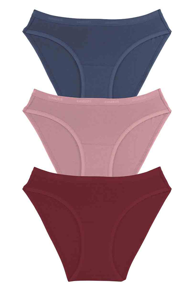 Cotton Bikini Briefs Solid Pack of 3 S / B073 - amanté Panty