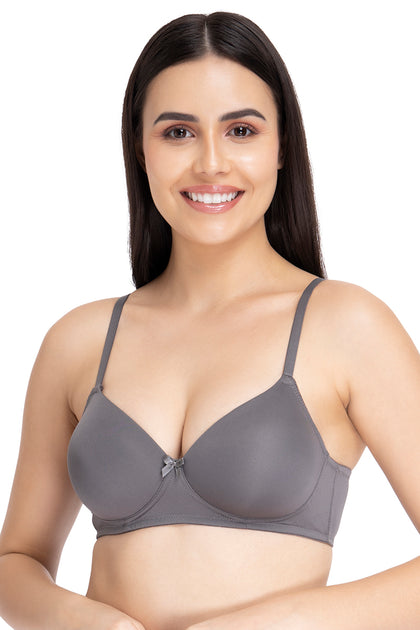 Buy Amante Women Padded Non Wired Full Coverage Seamless Essential Wirefree  T-Shirt Bra (38DD, Midnight Blue) at
