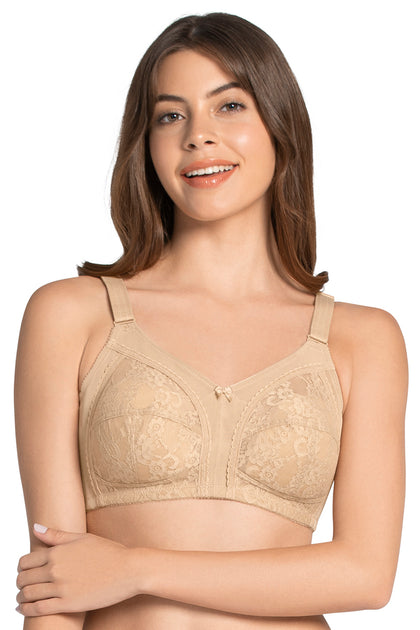 Buy Amante Lace Magic Non-Padded Non-Wired High Coverage Bra - Black (38C)  Online