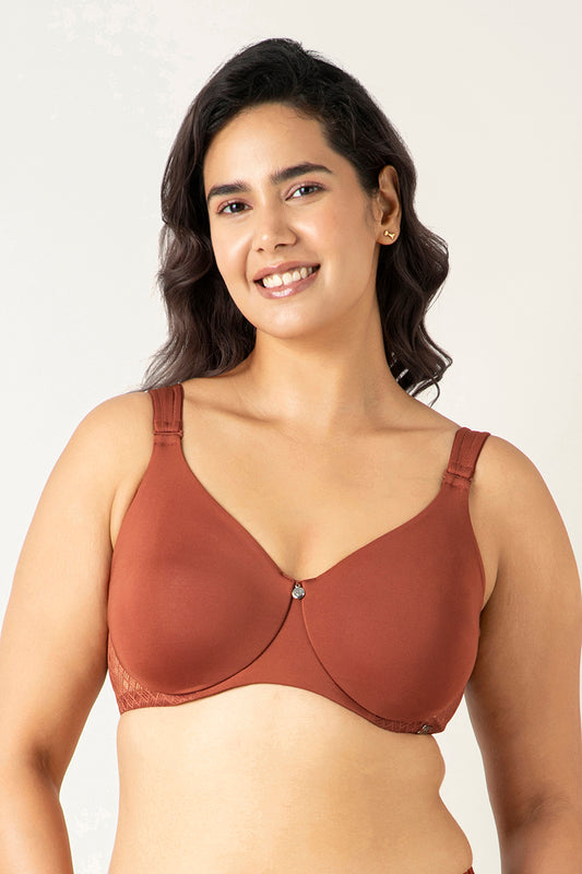 Mystic Curves Minimizer Bra 34C / Mahogany - amanté Bra