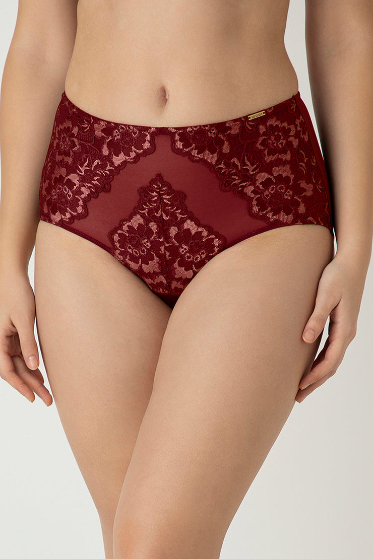 Femme Lace Full Brief L / Biking Red - amanté Panty