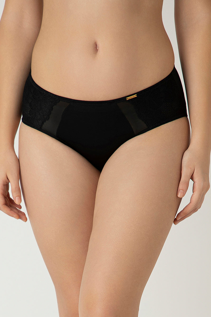 Glam Lace Hipster Panty L / Black - amanté Panty - Image 1 of 3