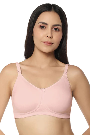 Maternity Non-Padded Non-Wired Cotton Bra 34B / Blush Pink - amanté Bra