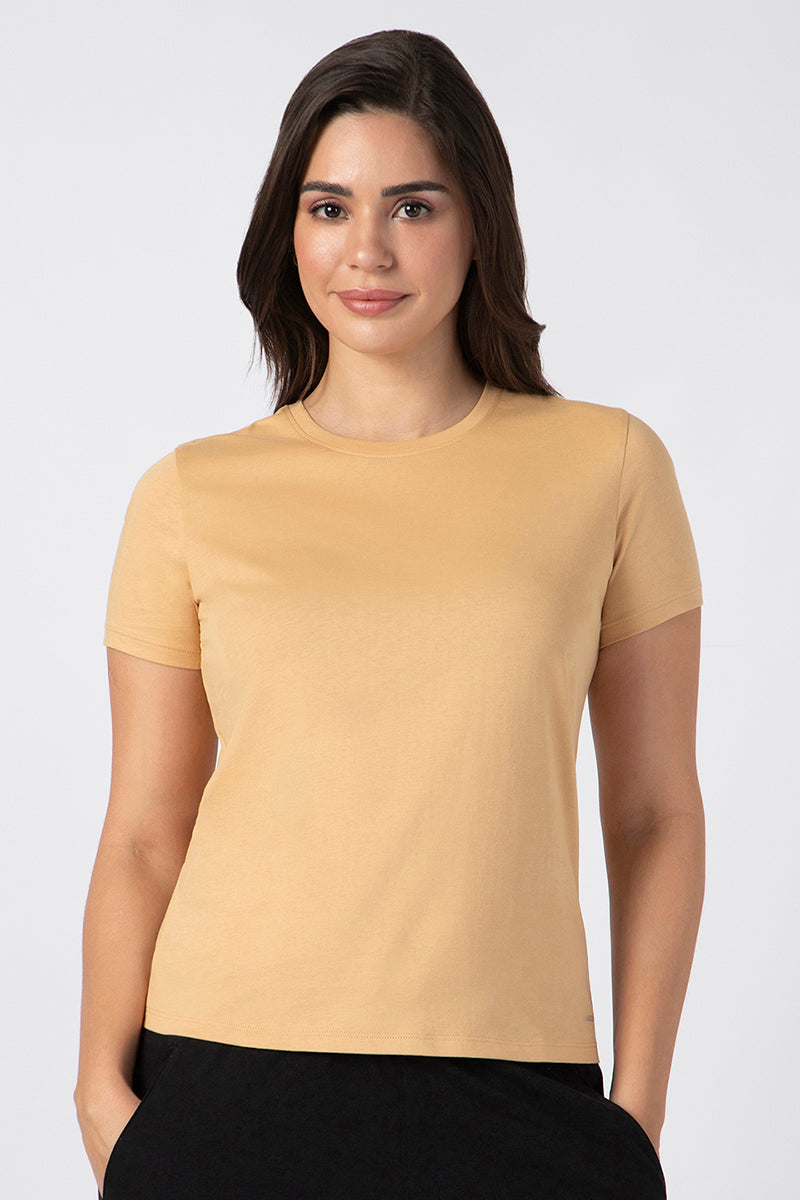 Essential Crew Neck Tee XXL / Latte - amanté Athleisure - Image 1 of 3