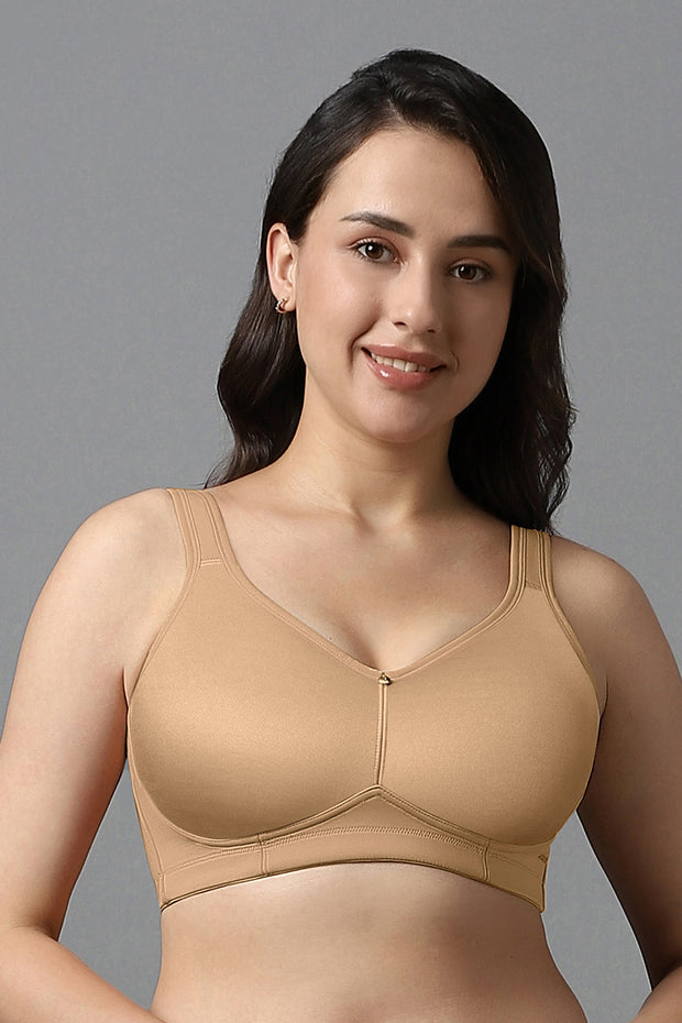 Bras for Large Breasted Women Full-Coverage Wirefree Bralette Bra  Breathable Back Smoothing Bra Deep Cup Bra for Older Women,Push Up Bras for  Women 40Dd Beige 34 at  Women's Clothing store
