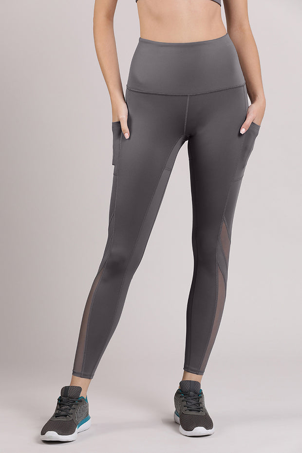 Energize Panelled Tight S / Volcanic Glass - amanté Sportswear