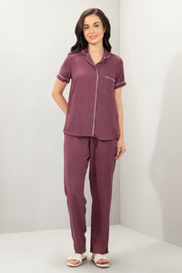 Sleep Set- PJ Top & Bottom S / Egg Plant - amanté Sleepwear thumbnail 1