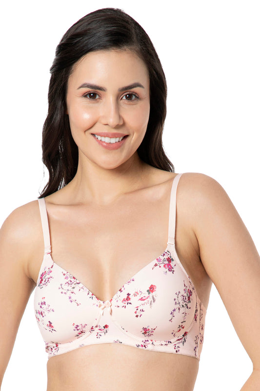 Smooth Charm Non-Wired Bra 32B / Rosewater Print - amanté Bra