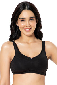 Cotton Smooth Back Bra 34B / Black - amanté Bra thumbnail 1