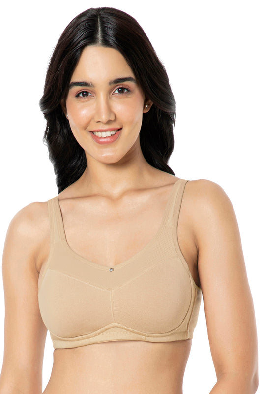 Cotton Smooth Back Bra 34B / Sandalwood - amanté Bra