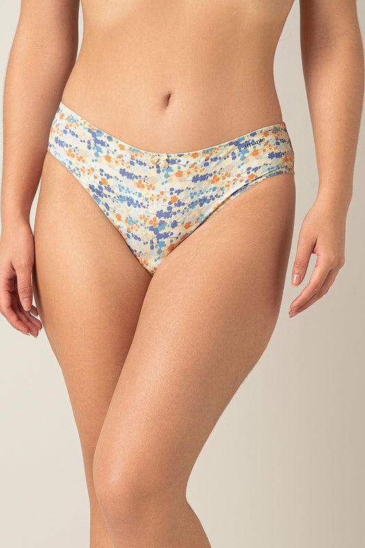 Smooth Charm Panty L / Blossoms De Blue Print - amanté Panty