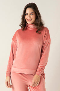 Velour Bliss Pullover Top L / Dusty Cedar - amanté Sleepwear thumbnail 1