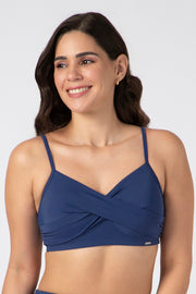 Twisted Front Bikini Top S / Blue Depths - amanté Swim