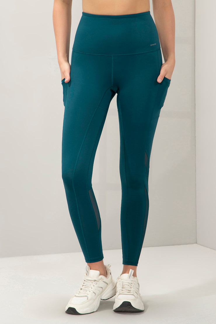 Energize Panelled Tights S / Reflecting Pond - amanté Sportswear