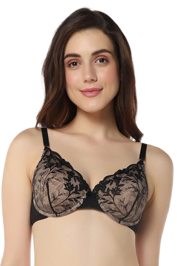 Buy Amante Padded Non-Wired Full Coverage Lace Bra at