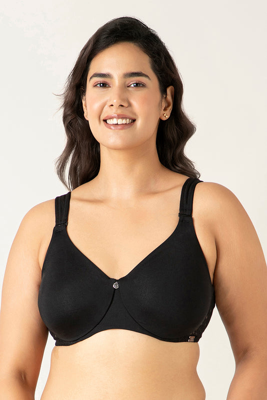 Mystic Curves Minimizer Bra 34C / Black - amanté Bra
