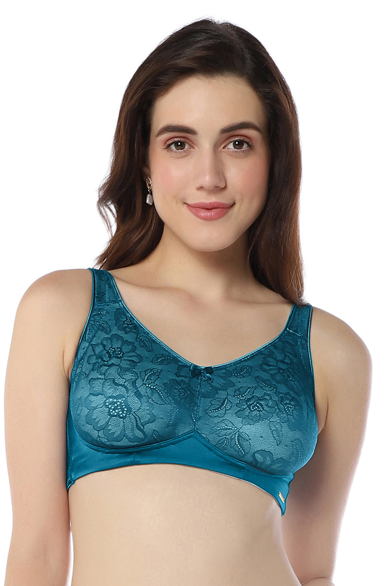 Elegant Lace Support Bra 34C / Gibralta Blue Stucco - amanté Bra