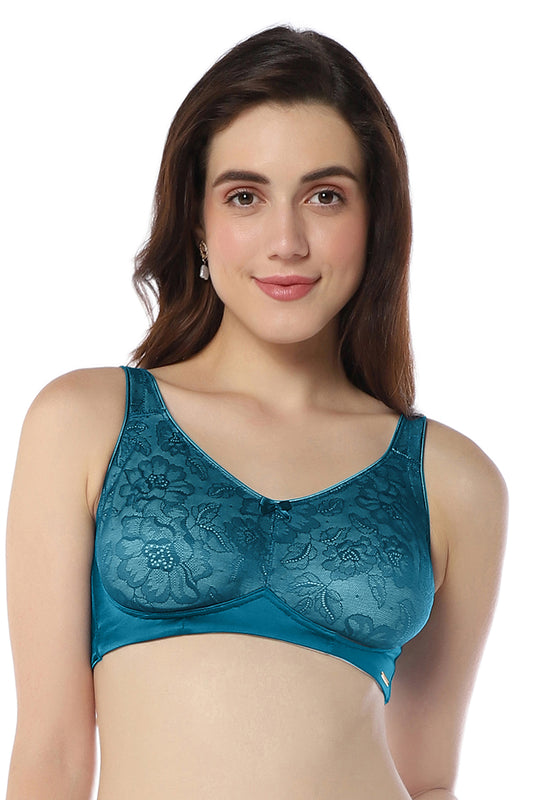 Elegant Lace Support Bra 34C / Gibralta Blue Stucco - amanté Bra