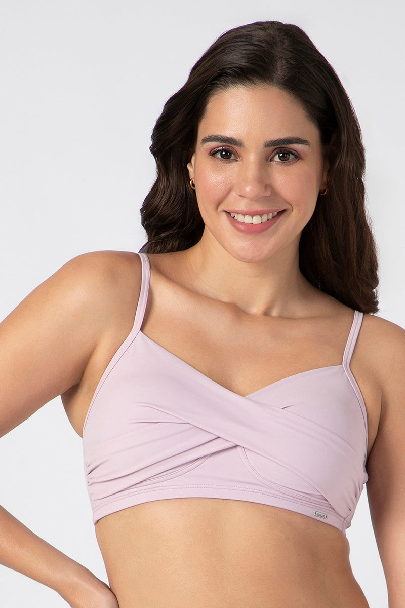 Twisted Front Bikini Top S / Fair Orchid - amanté Swimwear