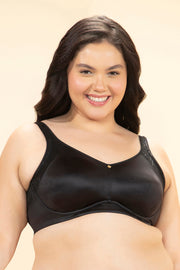 Elegant Support Wired Bra 34C / Black - amanté Bra