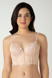 Femme Lace Longline Bra 36B / Dusty Pink - amanté Bra