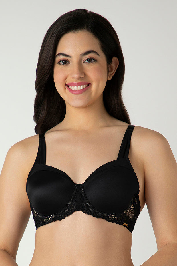 Glam Lace Balconette Bra 32B / Black - amanté Bra