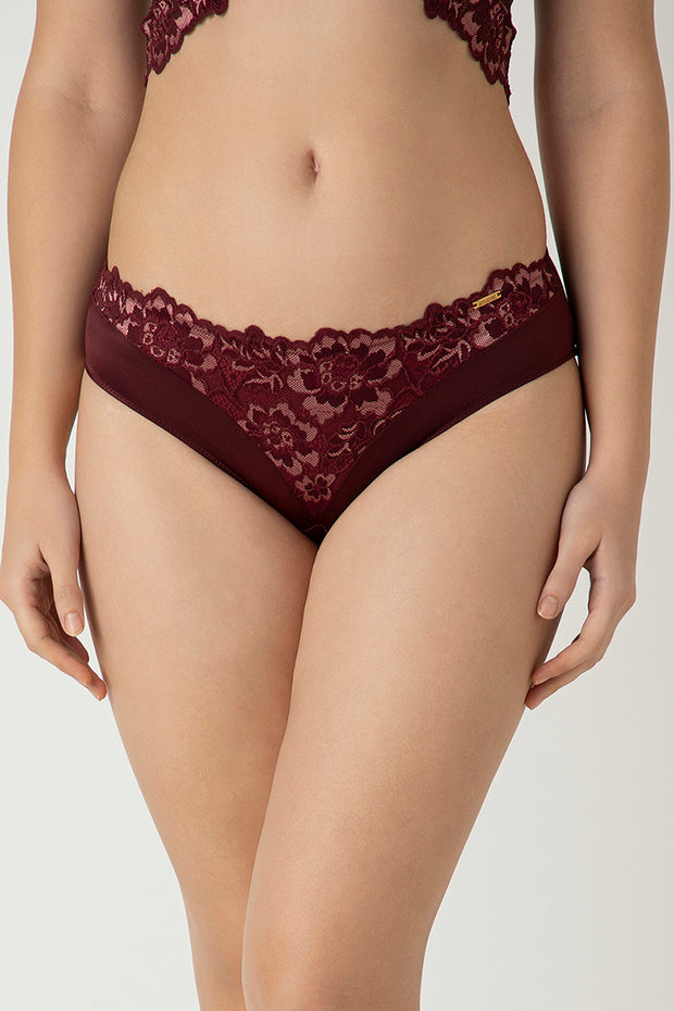 Femme Lace Bikini Panty L / Biking Red - amanté Panty