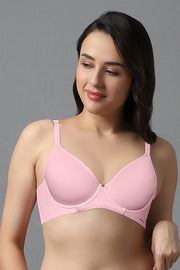 Buy Amante Satin Edge Padded Wired High Coverage Bra - Pink (36D