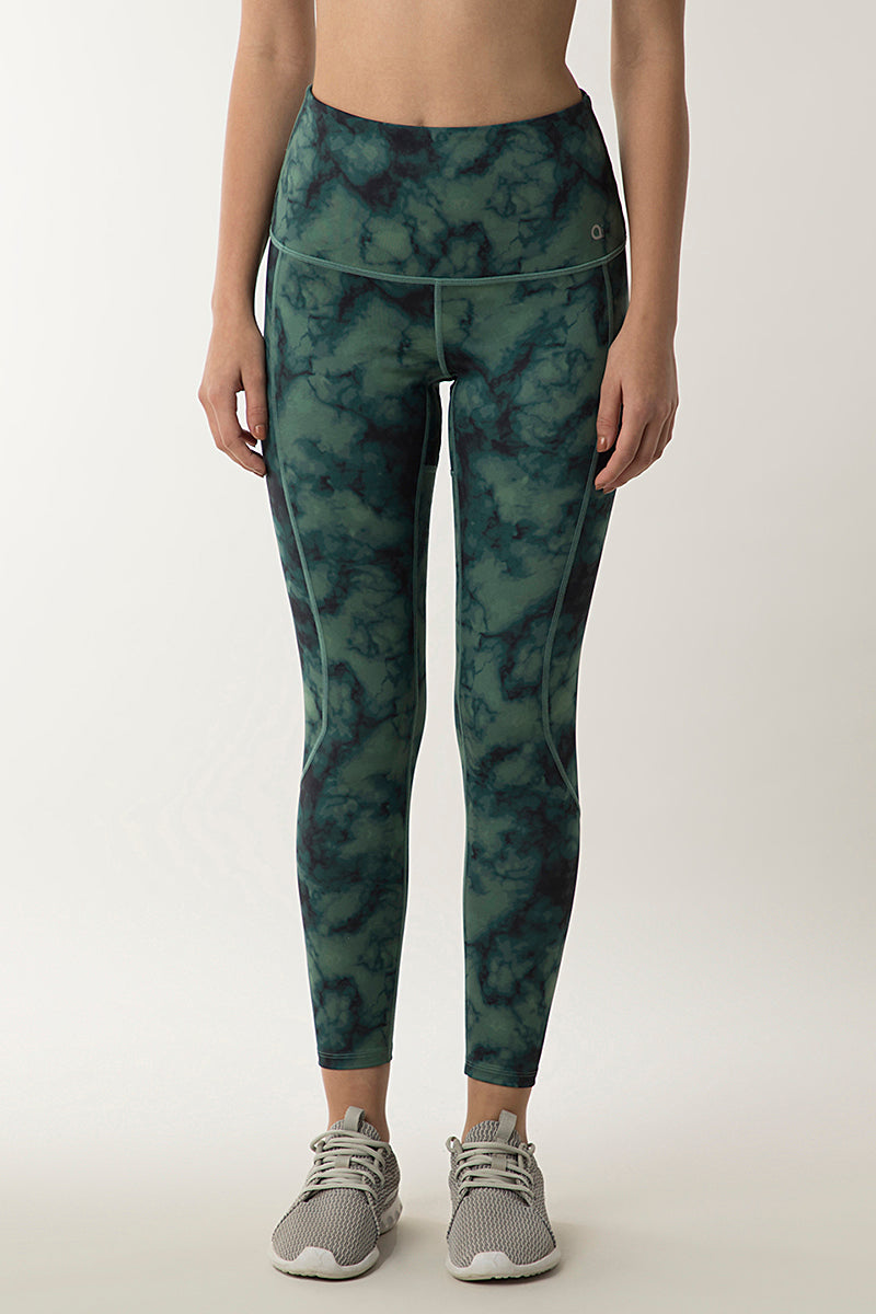 Flaunt Fashion Tight S / Marble Green Print - amanté Sportswear