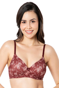 Smooth Charm Non-Wired Bra 32B / Filigree Print - amanté Bra thumbnail 1