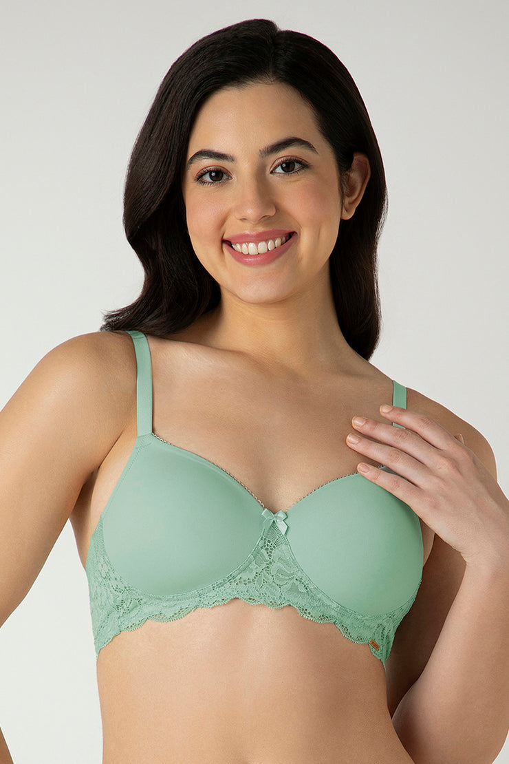 Lace Elegance Bra 32B / Aqua Foam - amanté Bra