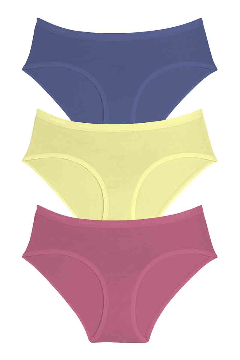 Cotton Hipster Brief Solid Pack of 3 S / Assorted - amanté Panty