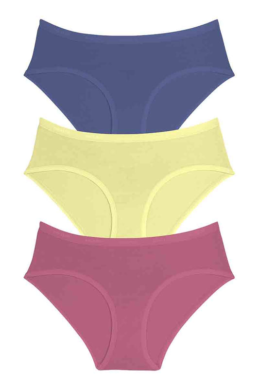 Cotton Hipster Brief Solid Pack of 3 S / Assorted - amanté Panty