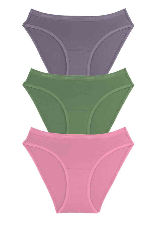 Cotton Bikini Briefs Solid Pack of 3 S / Assorted - amanté Panty