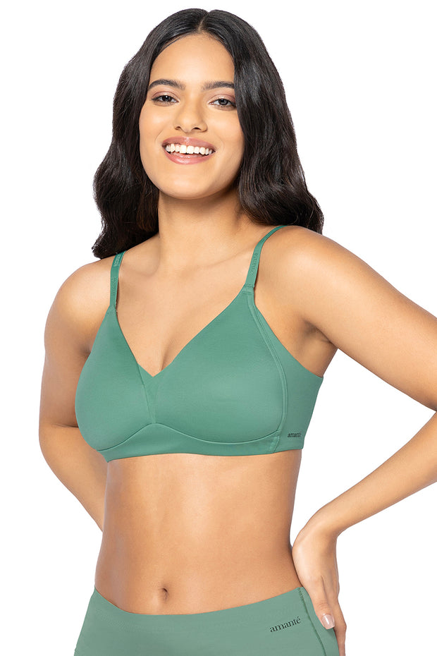 Smooth Plunge Bra 32B / Malachite Green - amanté Bra