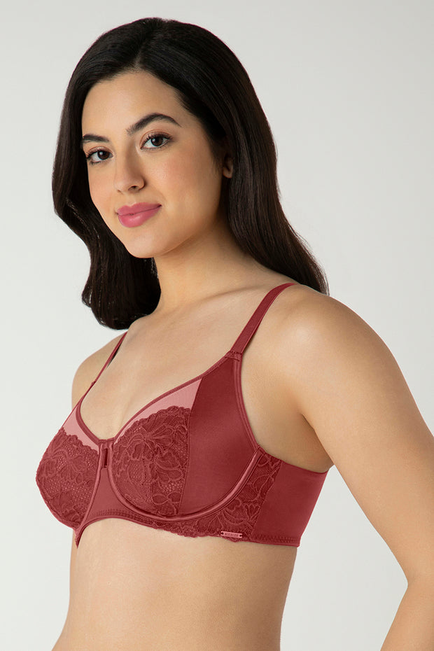 Glam Floral Minimizer Bra  - amanté Bra