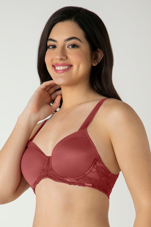 Glam Lace Balconette Bra 32B / Cowhide - amanté Bra