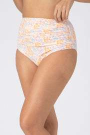 High Waist Ruched Bikini Bottom - amanté Swim