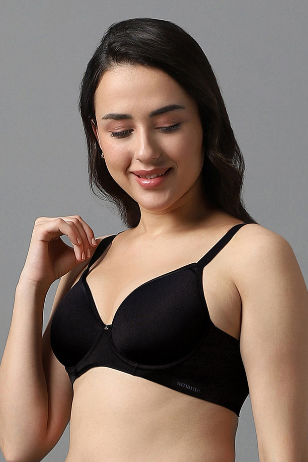 Airy Wired Bra 32B / Black - amanté Bra