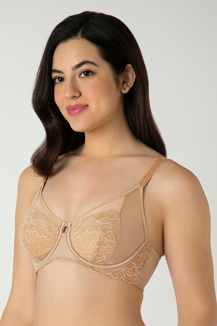 Glam Floral Minimizer Bra  - amanté Bra