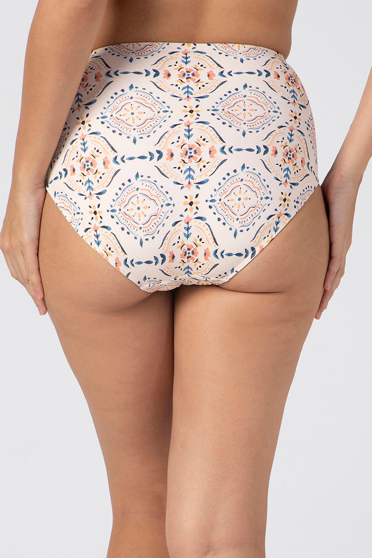 High Waist Ruched Bikini Bottom - amanté Swim