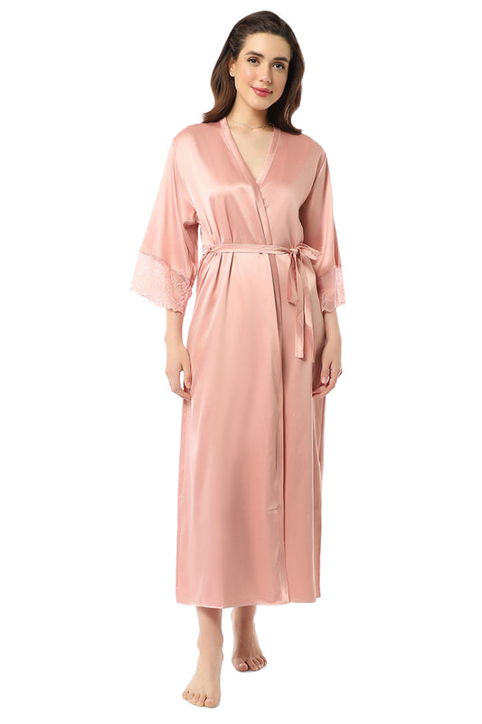 Eternal Bliss Long Robe S / Mellow Rose - amanté Sleepwear