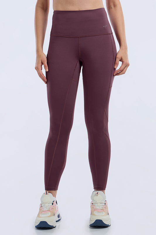 Energize Panelled Tights S / Eggplant - amanté Sport