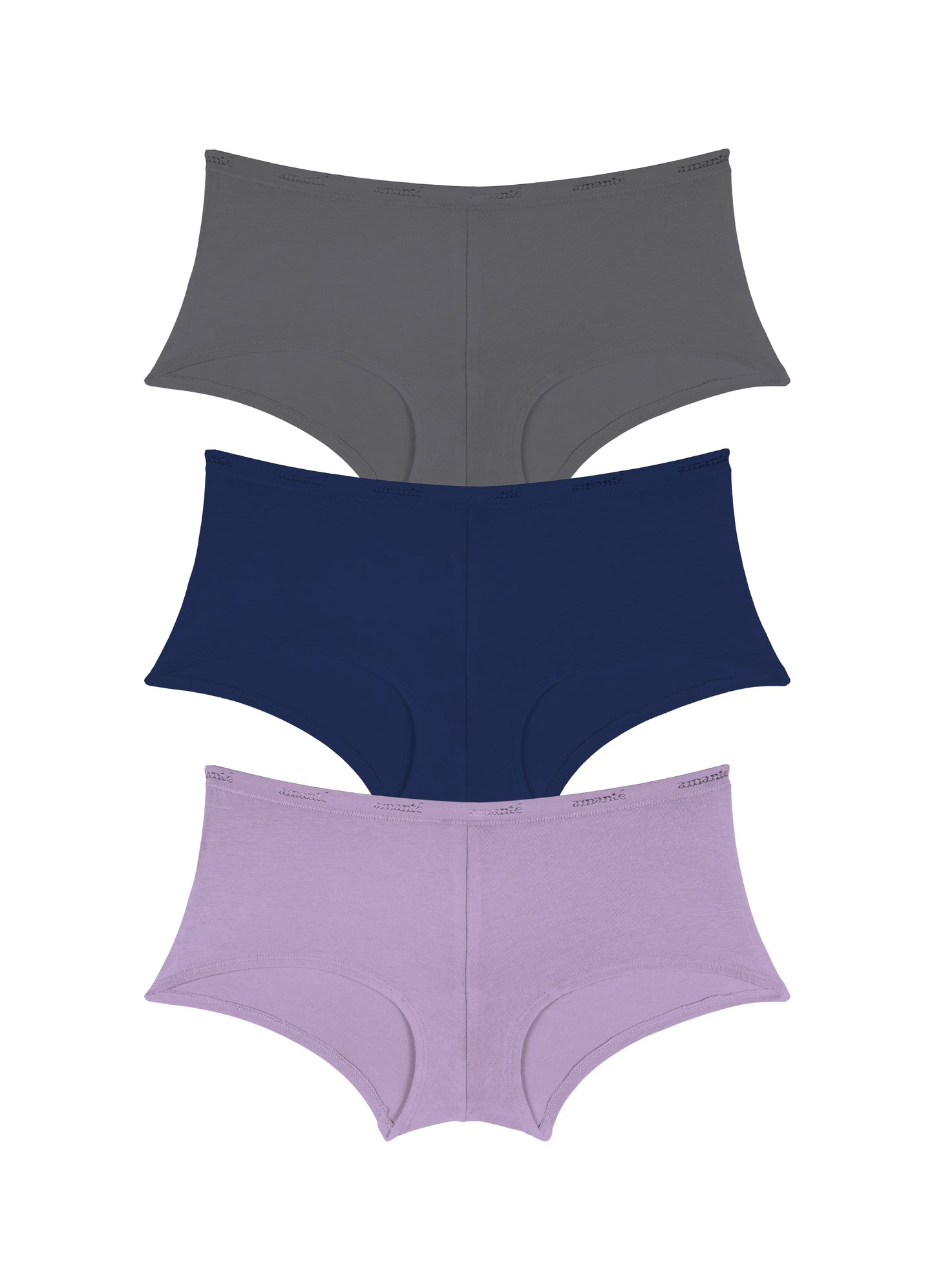Cotton Boyshort Brief Solid Pack Of 3 XS / C0011 - amanté Panty