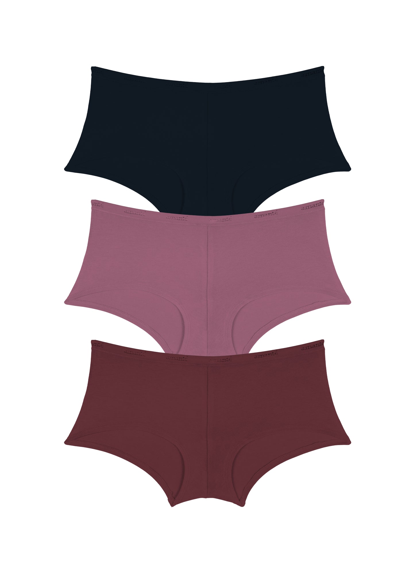 Cotton Boyshort Brief Solid Pack Of 3 XS / C0012 - amanté Panty